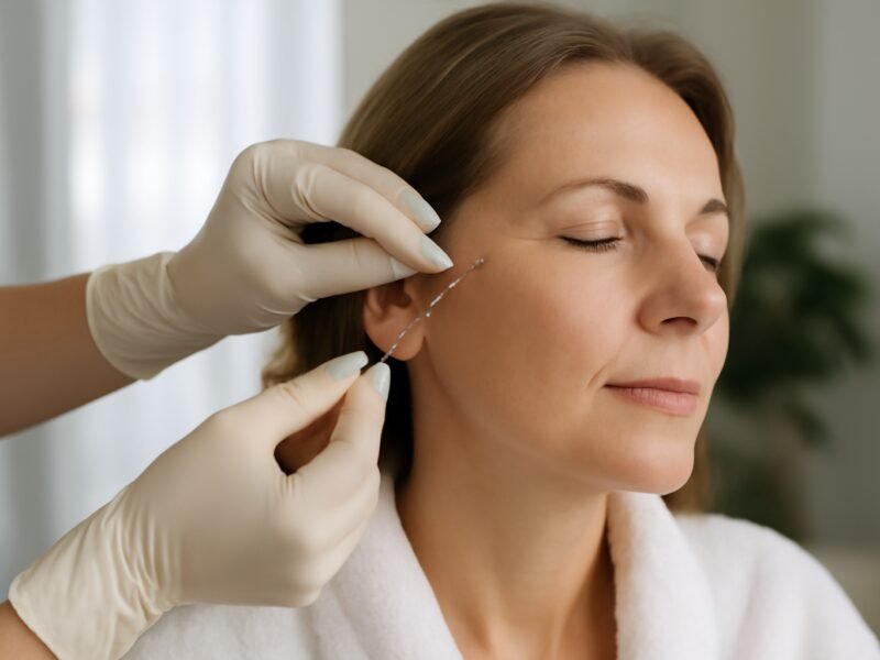 fios de sustentacao de pdo em americana reposicionando tecidos faciais para lifting natural