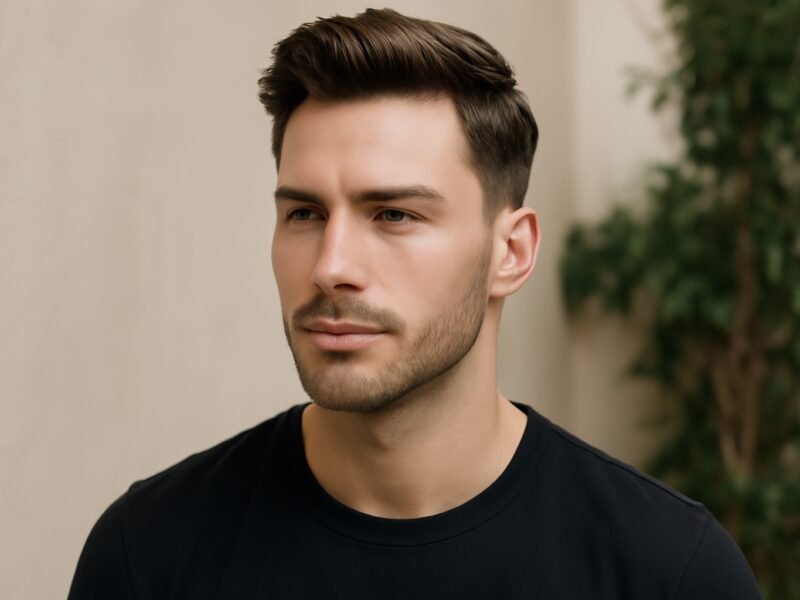 rosto masculino com harmonização facial em Americana mostrando definição natural dos traços
