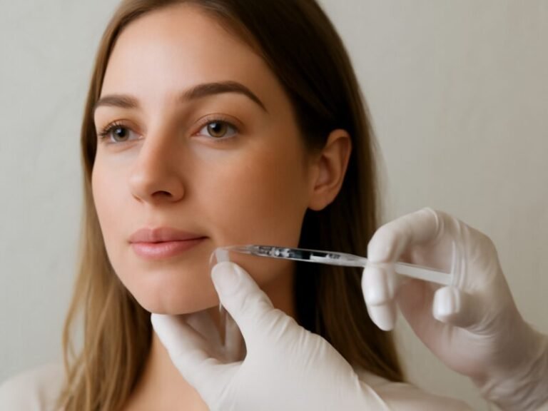 Mulher sorrindo com lábios preenchidos de forma natural em Americana