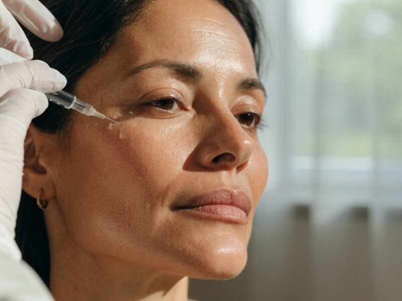 Mulher recebendo aplicação de Skinbooster em Americana para hidratação profunda e viço natural